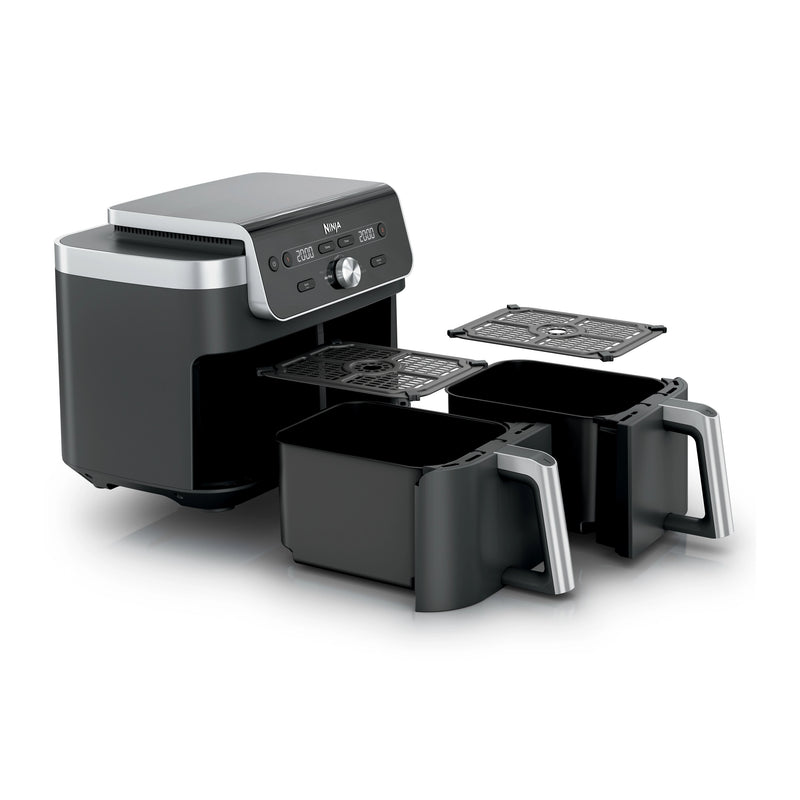 Ninja Frytkownica beztłuszczowa Dual Zone XL DZ901EU, Air Fryer 9,5 l, Szaro-srebrna