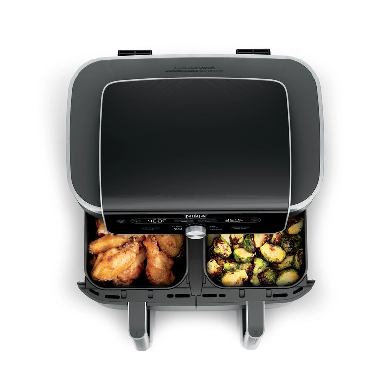 Ninja Frytkownica beztłuszczowa Dual Zone XL DZ901EU, Air Fryer 9,5 l, Szaro-srebrna