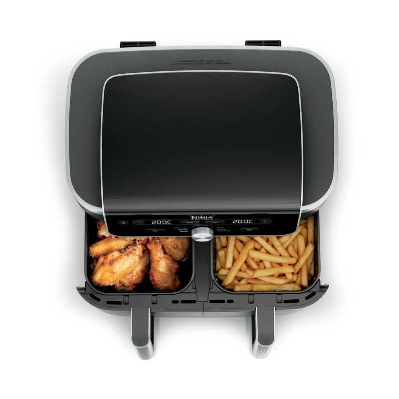 Ninja Frytkownica beztłuszczowa Dual Zone XL DZ901EU, Air Fryer 9,5 l, Szaro-srebrna