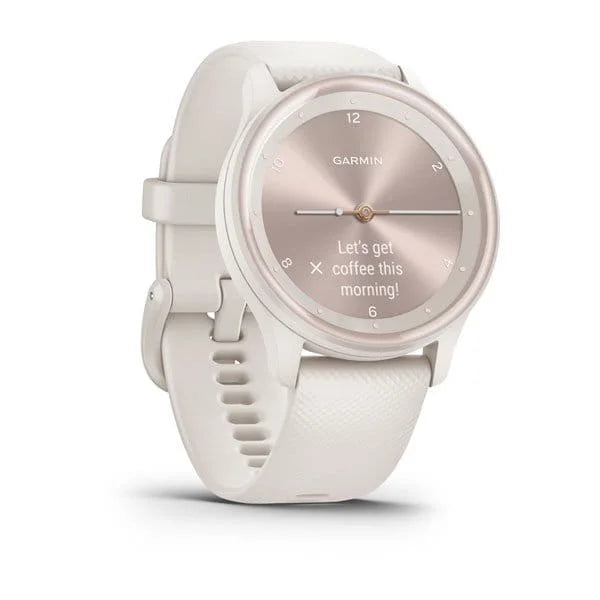 Garmin Vivomove Sport White Cream Silicone zegarek sportowy damski