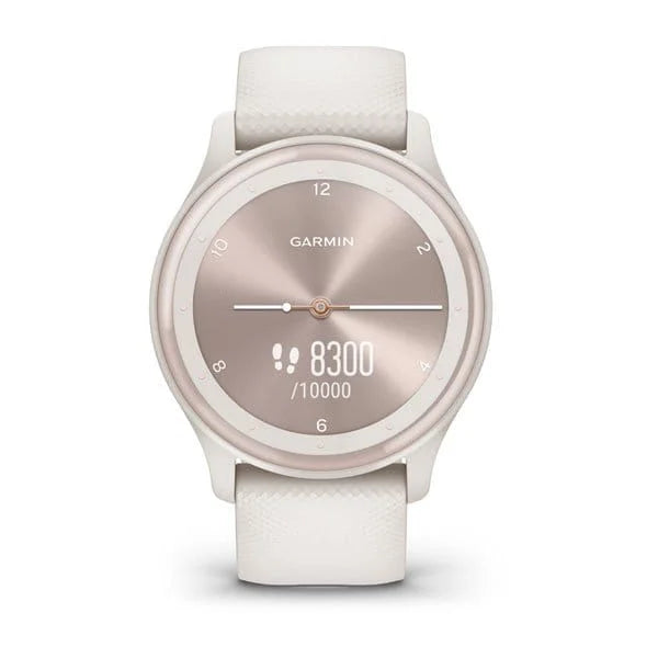 Garmin Vivomove Sport White Cream Silicone zegarek sportowy damski