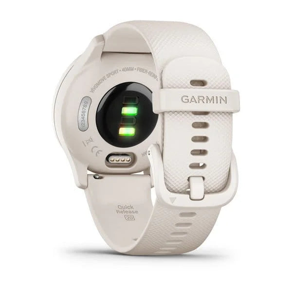 Garmin Vivomove Sport White Cream Silicone zegarek sportowy damski