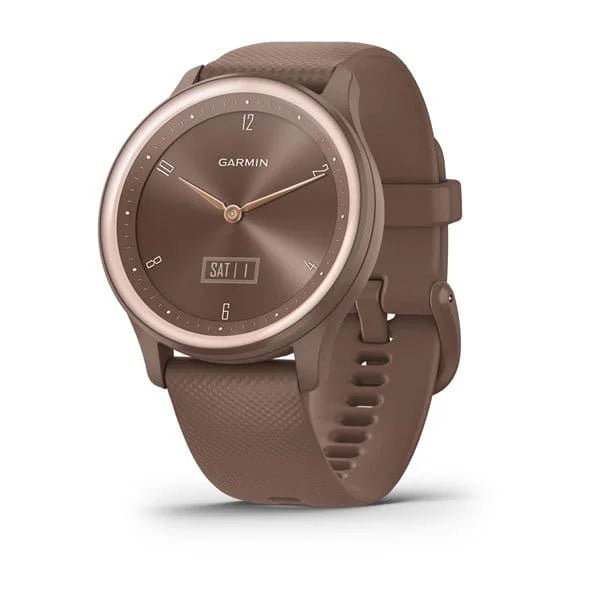 Smartwatch damski Garmin Vivomove Sport Black Walnut Silicone