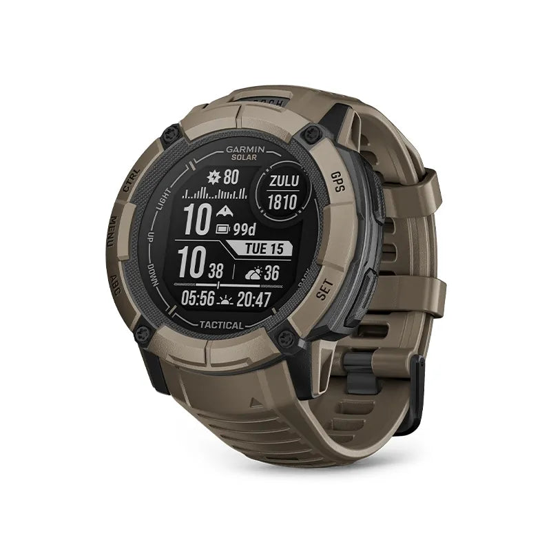 Garmin Instinct 2X Solar Tactical smartwatch sportowy męski jasnobrązowy