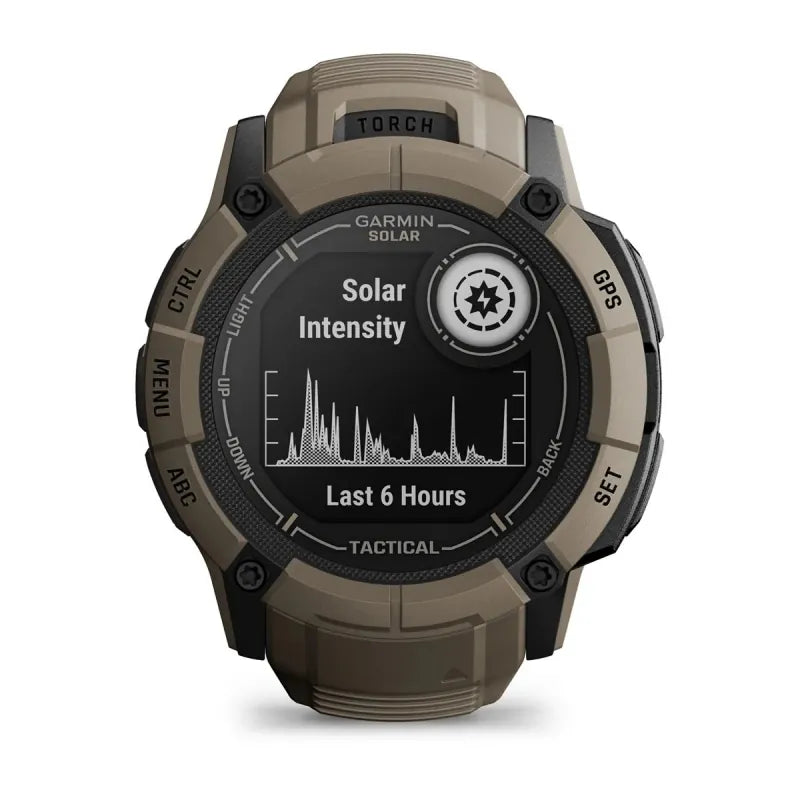 Garmin Instinct 2X Solar Tactical smartwatch sportowy męski jasnobrązowy