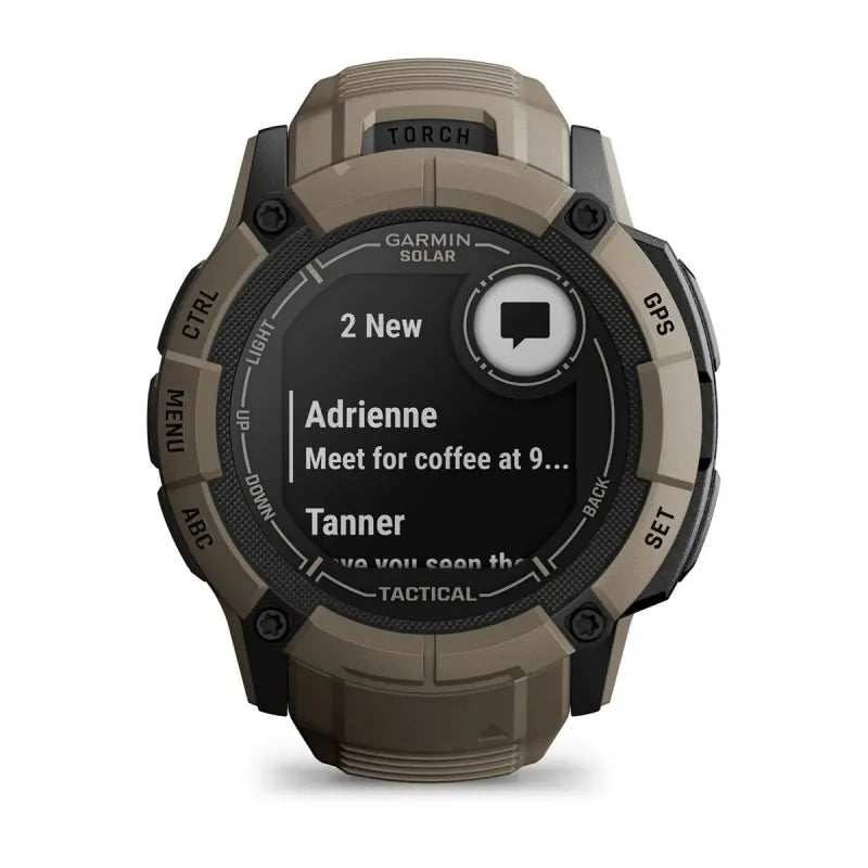 Garmin Instinct 2X Solar Tactical smartwatch sportowy męski jasnobrązowy