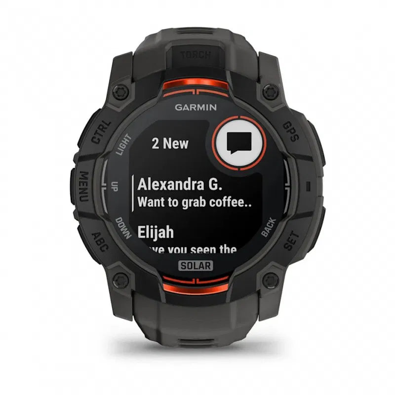 Garmin Instinct 3 – 50 mm, Solar  Czarny z paskiem w kolorze Charcoal