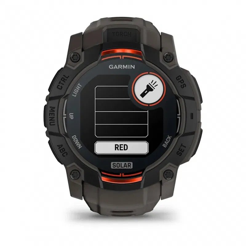 Garmin Instinct 3 – 50 mm, Solar  Czarny z paskiem w kolorze Charcoal