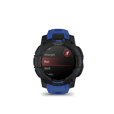 Garmin Instinct 3 – 45 mm, AMOLED Black z paskiem w kolorze Bolt blue / Black