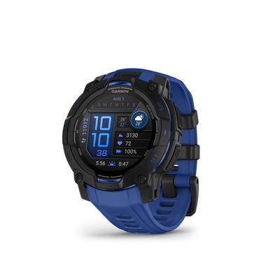 Garmin Instinct 3 – 45 mm, AMOLED Black z paskiem w kolorze Bolt blue / Black