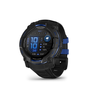Garmin Instinct 3 – 50 mm, AMOLED Black z paskiem w kolorze Black / Bolt blue