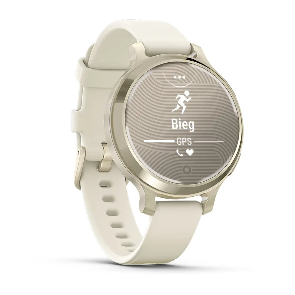 Garmin Smartwatch Lily 2 Active, Lunar Gold z paskiem silikonowym w kolorze Bone