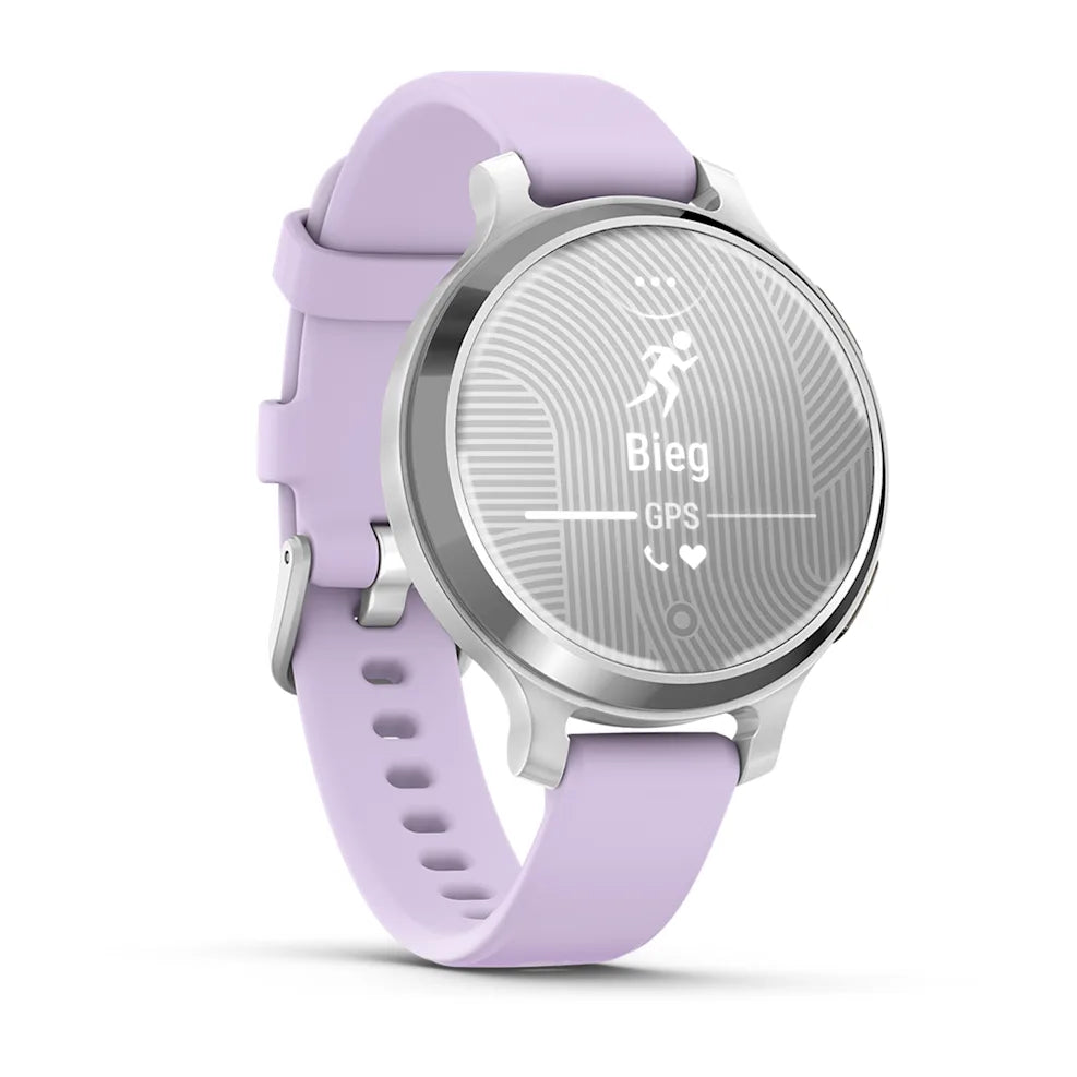 Garmin Smartwatch Lily 2 Active, Srebrny z paskiem silikonowym w kolorze Purple Jasmine