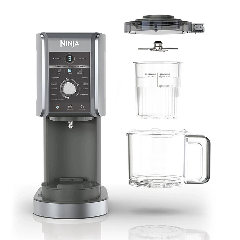 Ninja CREAMi Deluxe NC502EU - Maszynka do lodów, 0,71 l, Srebrny