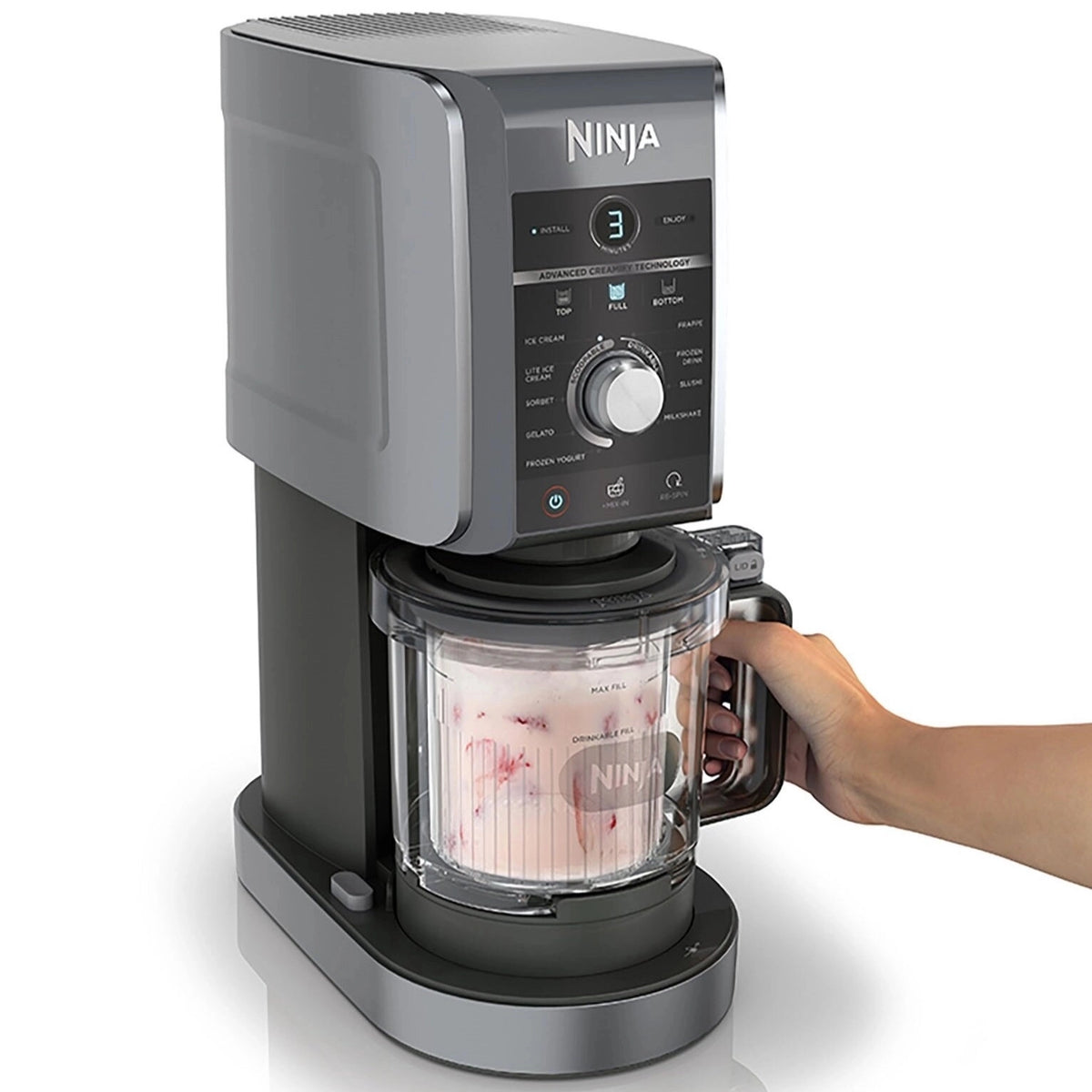Ninja CREAMi Deluxe NC502EU - Maszynka do lodów, 0,71 l, Srebrny