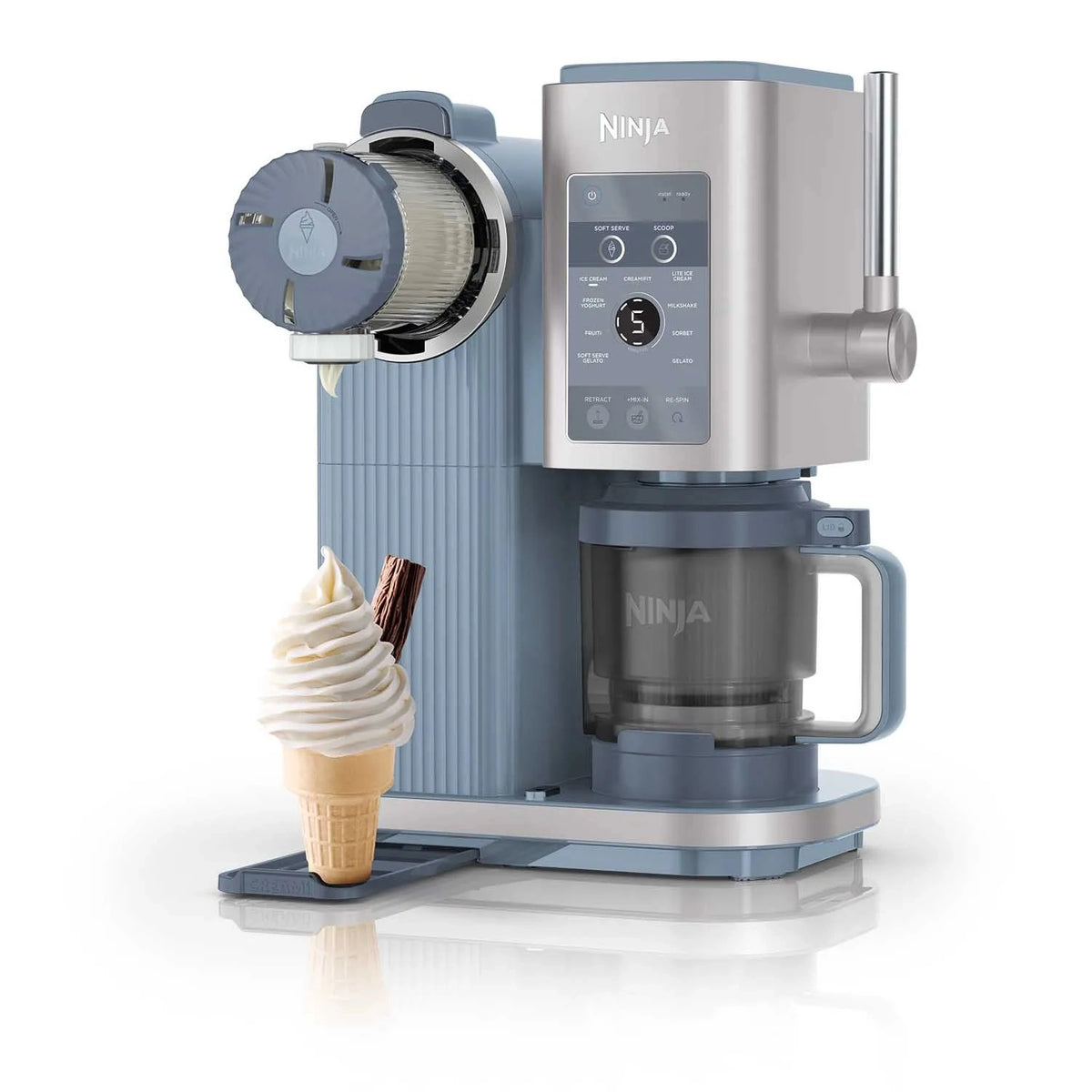 Ninja CREAMi Scoop & Swirl NC702EU – Maszynka do lodów, 0,48 l, Niebieski