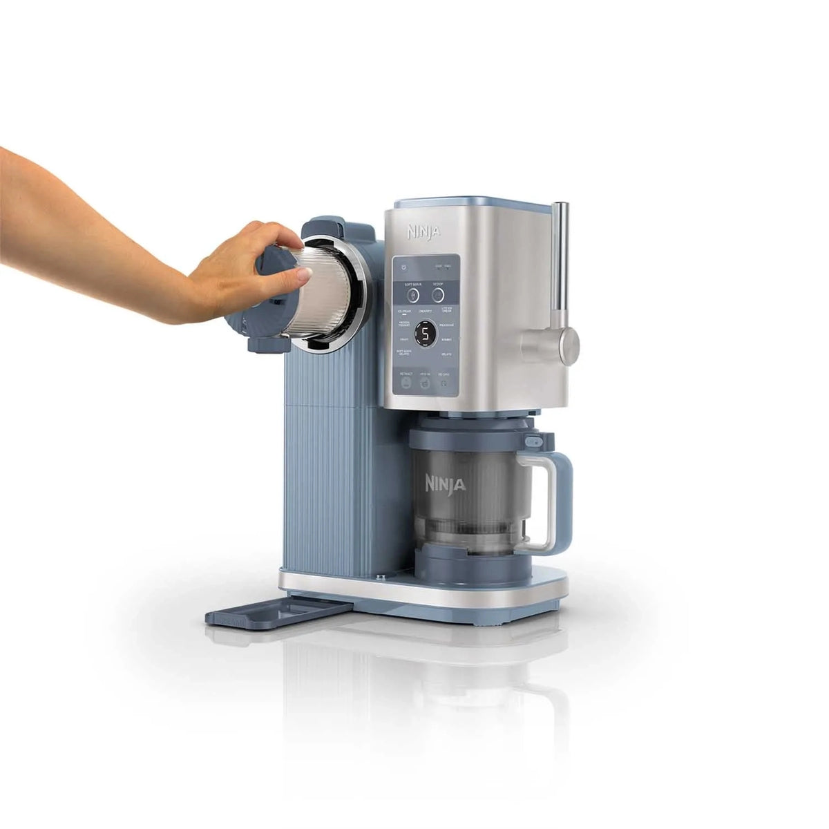 Ninja CREAMi Scoop & Swirl NC702EU – Maszynka do lodów, 0,48 l, Niebieski