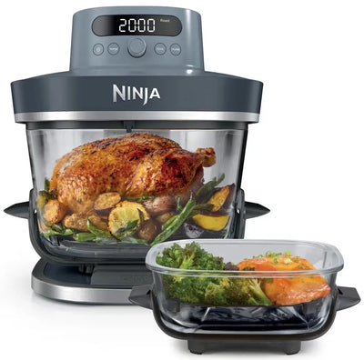 Ninja Frytkownica beztłuszczowa CRISPi PRO AS101EUCY - Szklany Air Fryer 7 w 1, 5,7 l, Granatowy