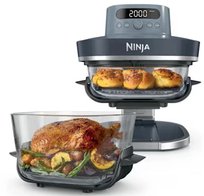 Ninja Frytkownica beztłuszczowa CRISPi PRO AS101EUCY - Szklany Air Fryer 7 w 1, 5,7 l, Granatowy