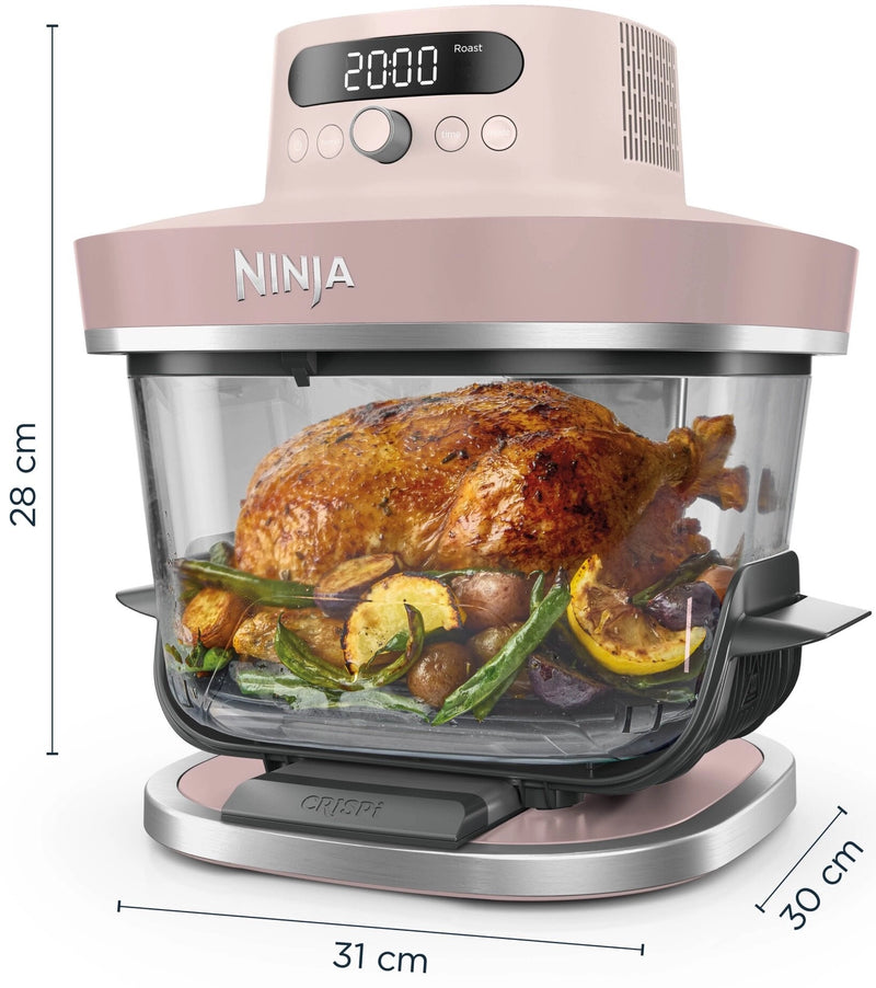 Ninja Frytkownica beztłuszczowa CRISPi PRO AS101EURS - Szklany Air Fryer 7 w 1, 5,7 l, Różowy