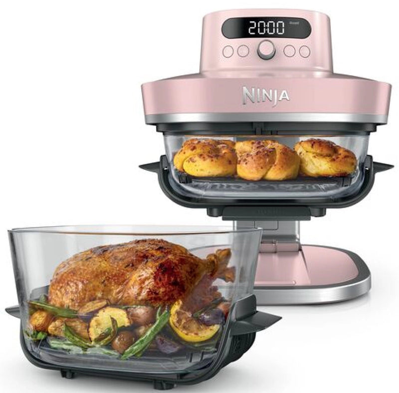 Ninja Frytkownica beztłuszczowa CRISPi PRO AS101EURS - Szklany Air Fryer 7 w 1, 5,7 l, Różowy