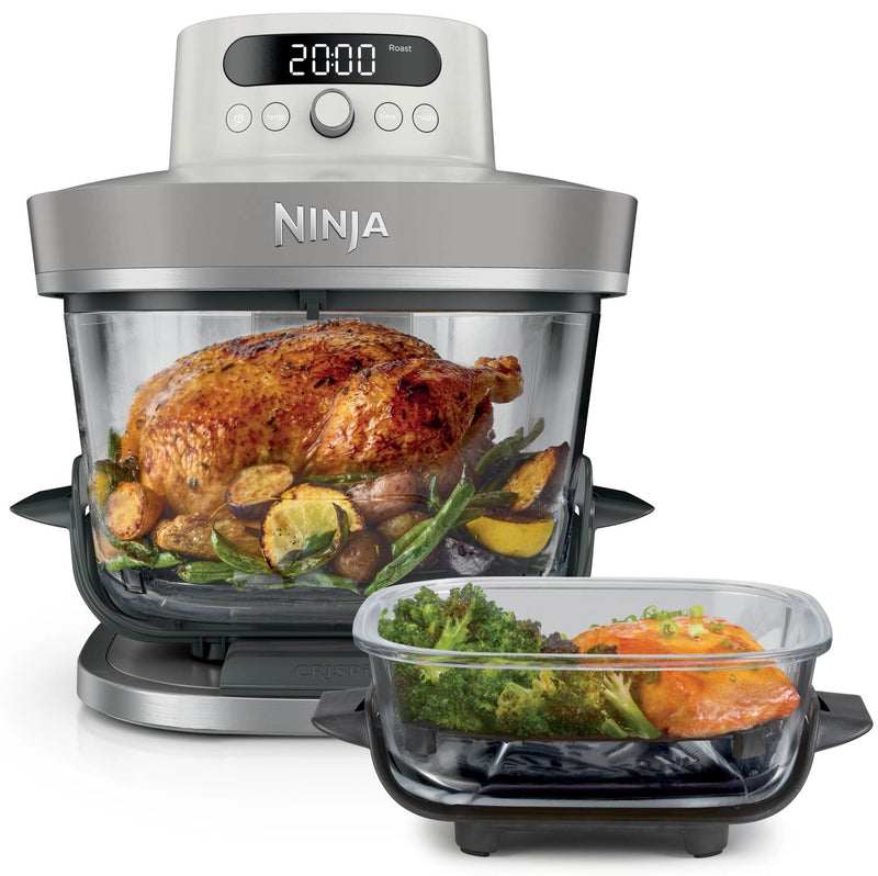 Ninja Frytkownica beztłuszczowa CRISPi PRO AS101EULG - Szklany Air Fryer 7 w 1, 5,7 l, Szary