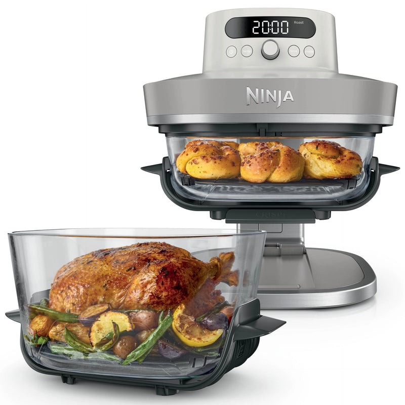 Ninja Frytkownica beztłuszczowa CRISPi PRO AS101EULG - Szklany Air Fryer 7 w 1, 5,7 l, Szary