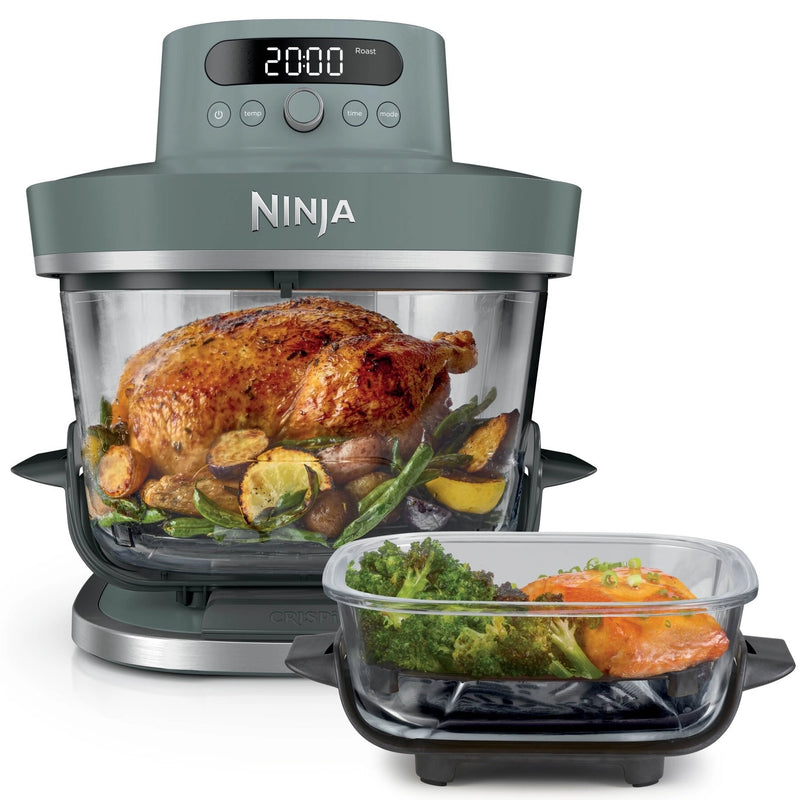 Ninja Frytkownica beztłuszczowa CRISPi PRO AS101EUGY - Szklany Air Fryer 7 w 1, 5,7 l, Turkusowy
