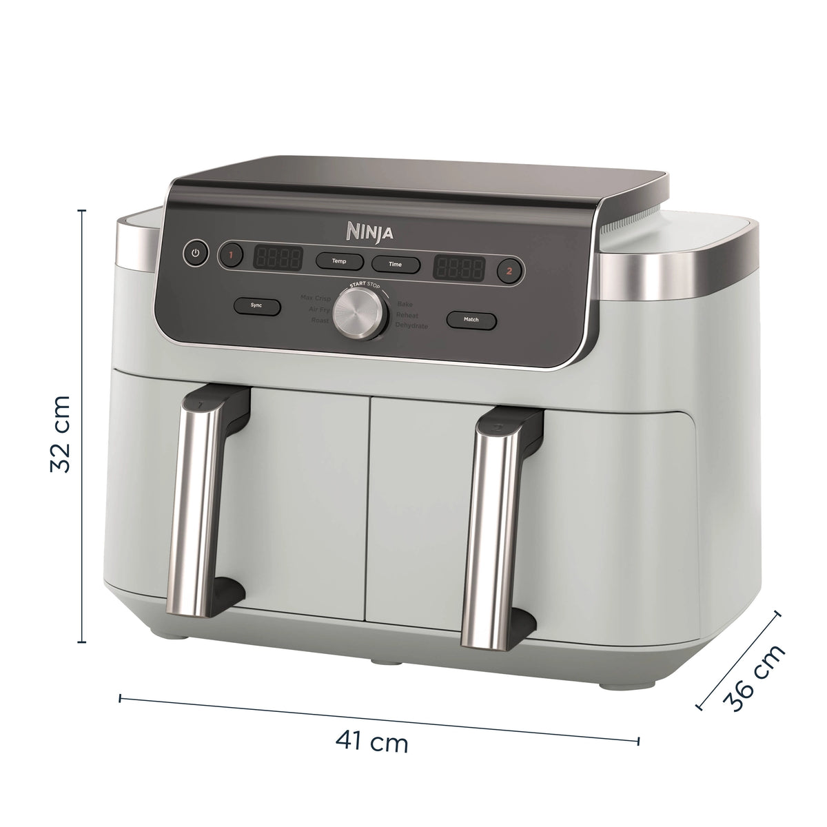 Ninja Frytkownica beztłuszczowa DZ901EU, Air Fryer 9,5 l, Szary
