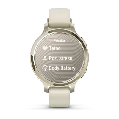 Garmin Smartwatch Lily 2 Active, Lunar Gold z paskiem silikonowym w kolorze Bone