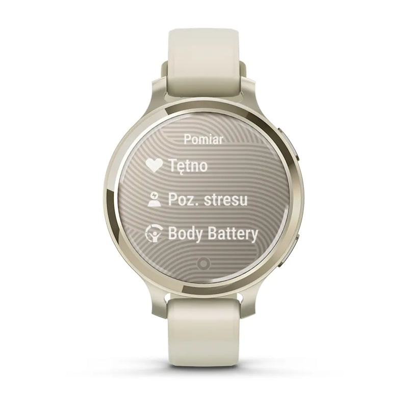 Garmin Smartwatch Lily 2 Active, Lunar Gold z paskiem silikonowym w kolorze Bone