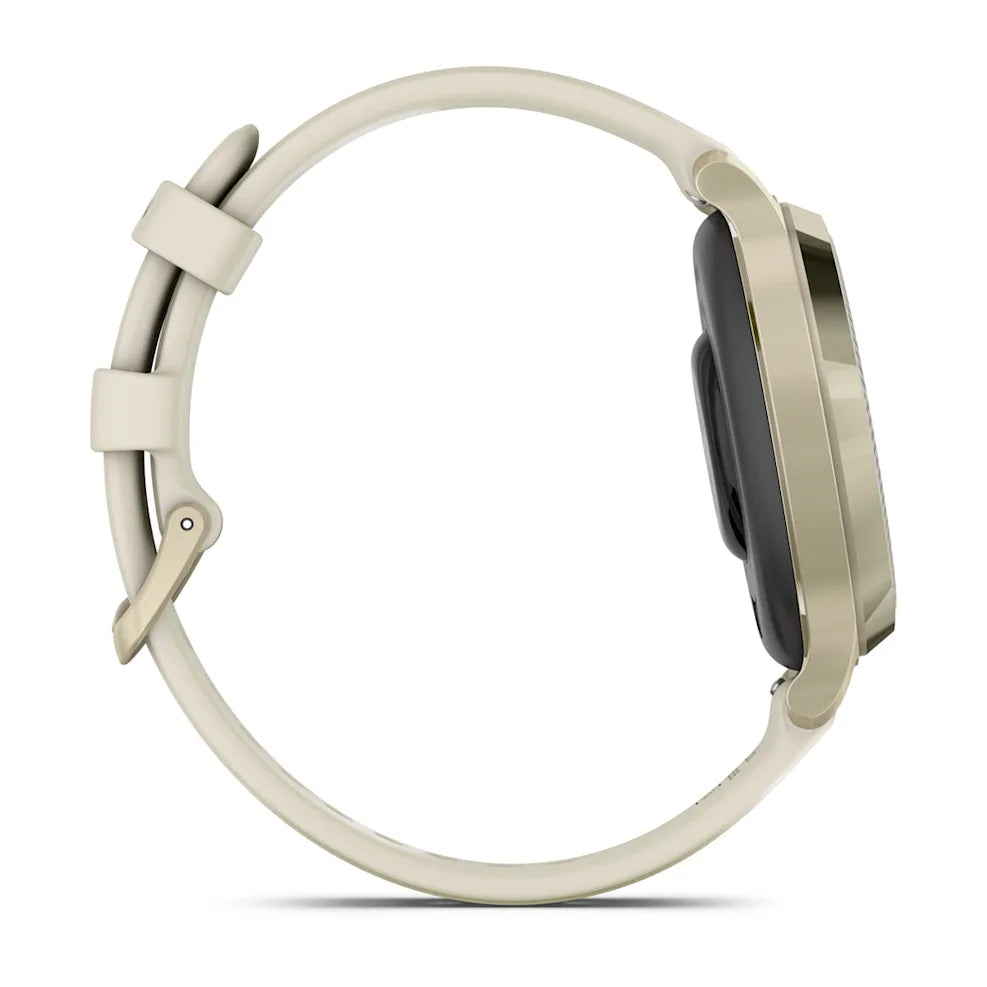 Garmin Smartwatch Lily 2 Active, Lunar Gold z paskiem silikonowym w kolorze Bone