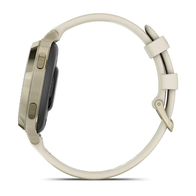 Garmin Smartwatch Lily 2 Active, Lunar Gold z paskiem silikonowym w kolorze Bone