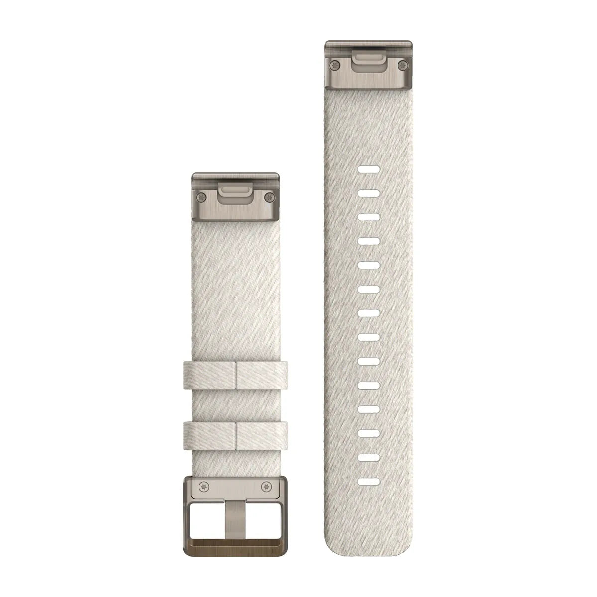 Garmin QuickFit® 20 – Nylonowy pasek do zegarka, Kremowy, Jasnozłote zapięcie