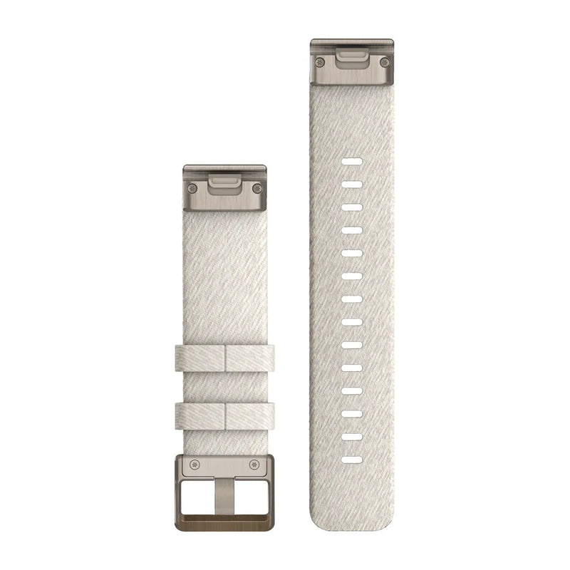 Garmin QuickFit® 20 – Nylonowy pasek do zegarka, Kremowy, Jasnozłote zapięcie