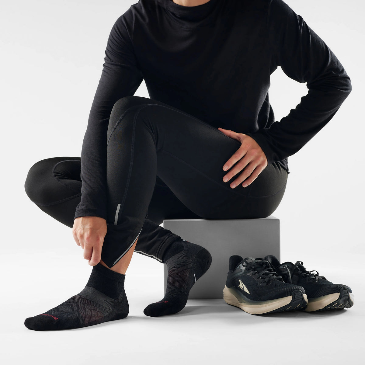 Smartwool Run Zero Cushion Ankle – skarpety do biegania unisex, rozmiar L, Black