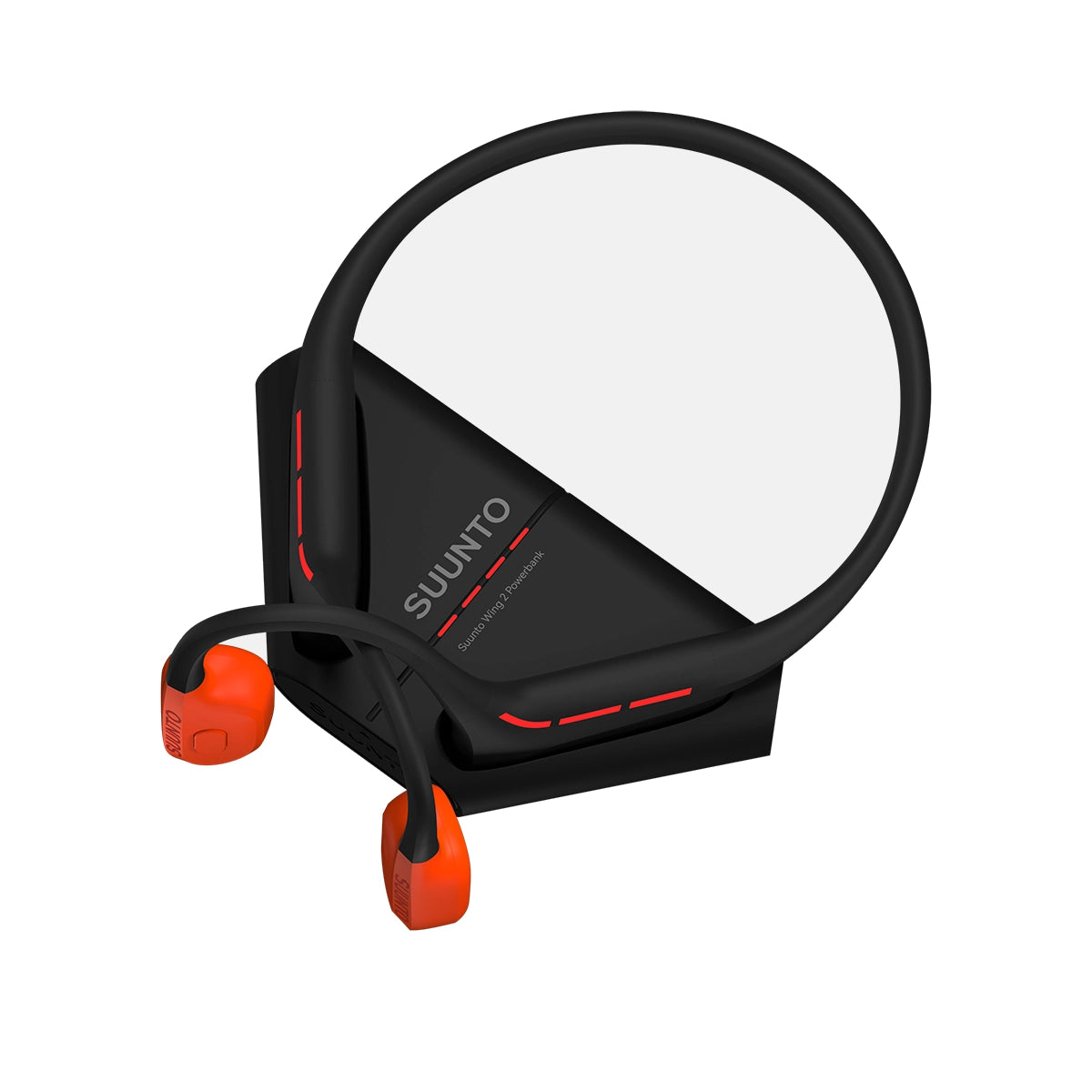 Suunto Wing 2 - słuchawki bezprzewodowe z przewodnictwem kostnym, technologią Open-ear i powerbankiem, Coral Red