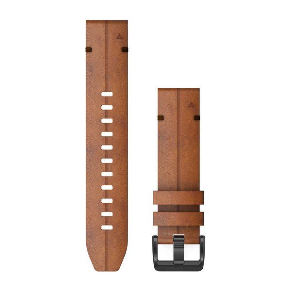 Garmin QuickFit® 22 – Skórzany pasek Chestnut (brązowy)