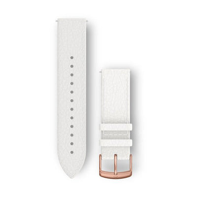 Garmin Pasek z mechanizmem szybkiego odłączania (20 mm) – Włoska skóra White, Zapięcie 18K Rose gold PVD