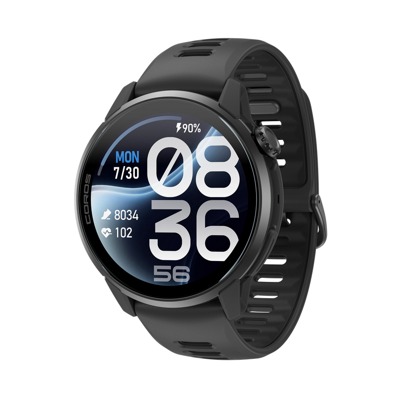 COROS PACE 4 Pro - zegarek sportowy, 48 mm, Czarny z paskiem silikonowym