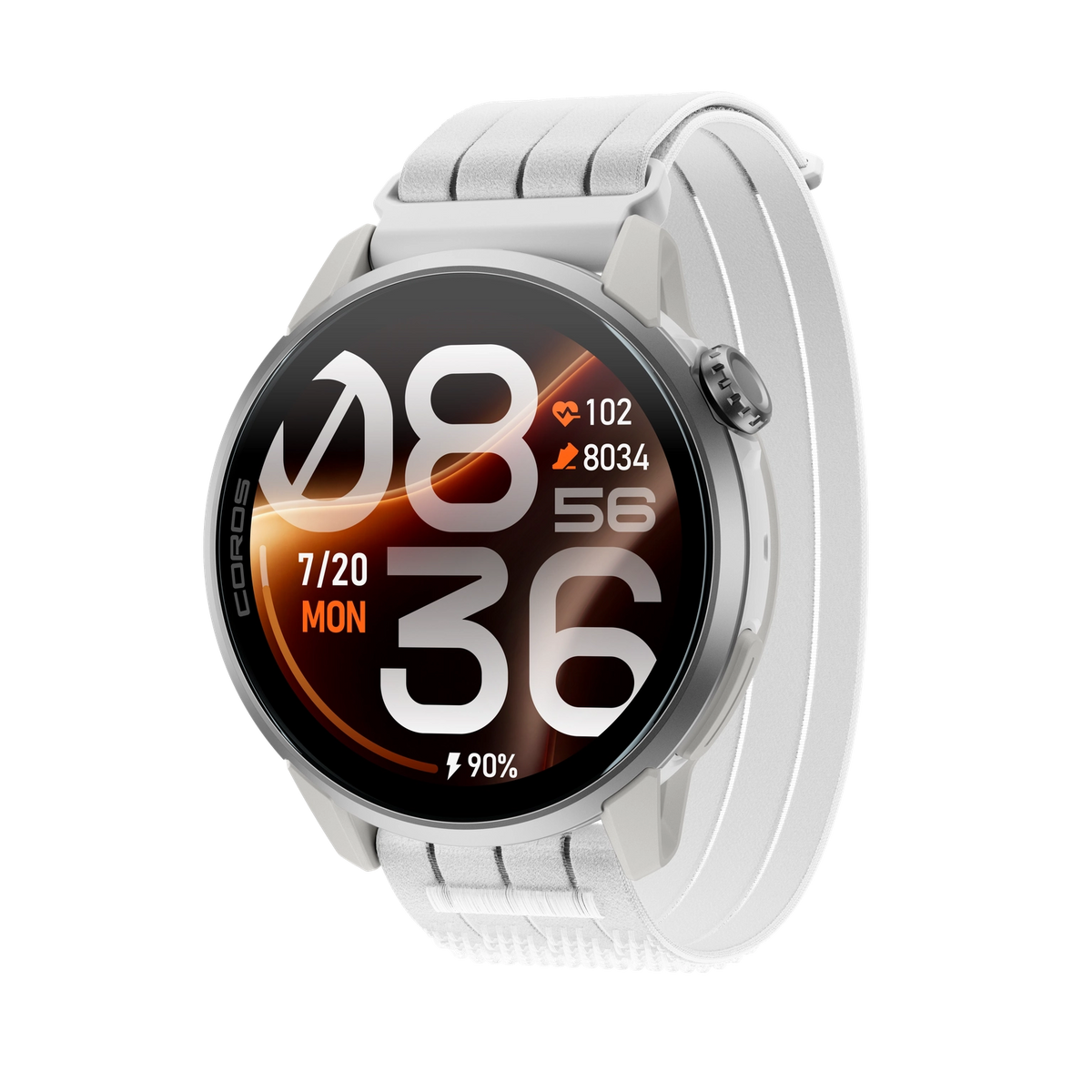 COROS PACE 4 Pro - zegarek sportowy, 48 mm, Biały z paskiem nylonowym