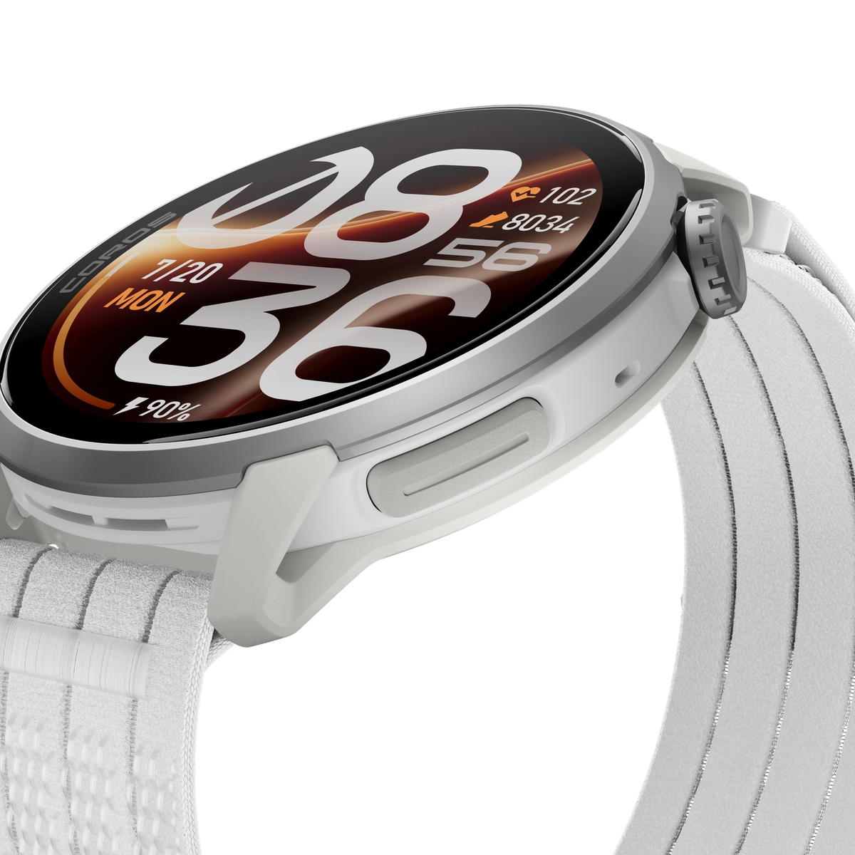COROS PACE 4 Pro - zegarek sportowy, 48 mm, Biały z paskiem nylonowym